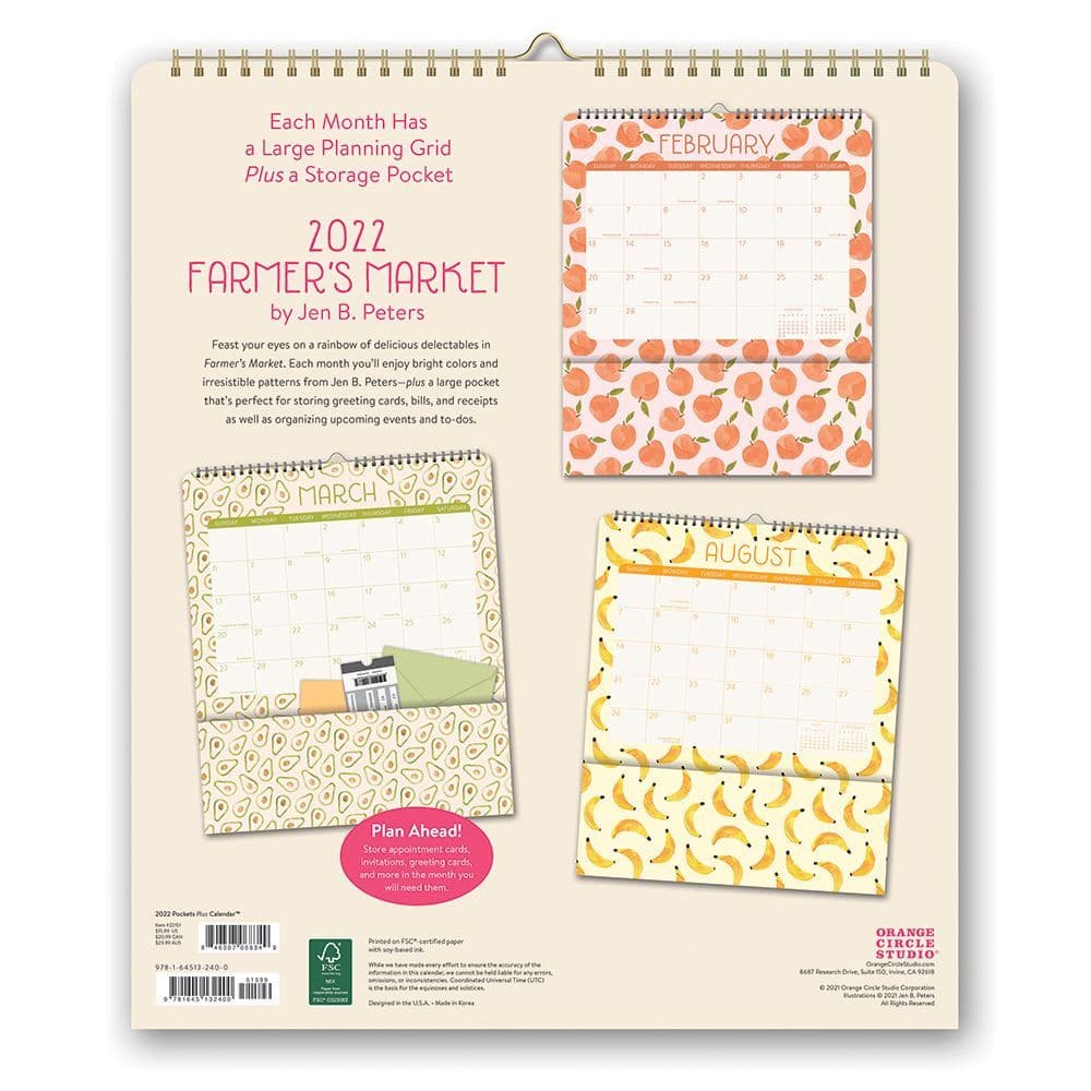 Farmers Market 2022 Pockets Plus Wall Calendar - Calendars.com