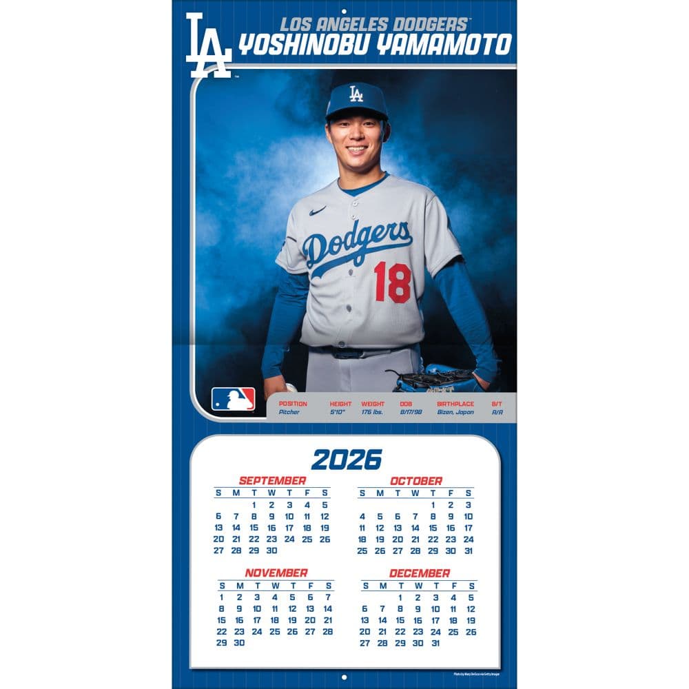 MLB Yoshinobu Yamamoto 2027 Wall Calendar Second Alternate Image