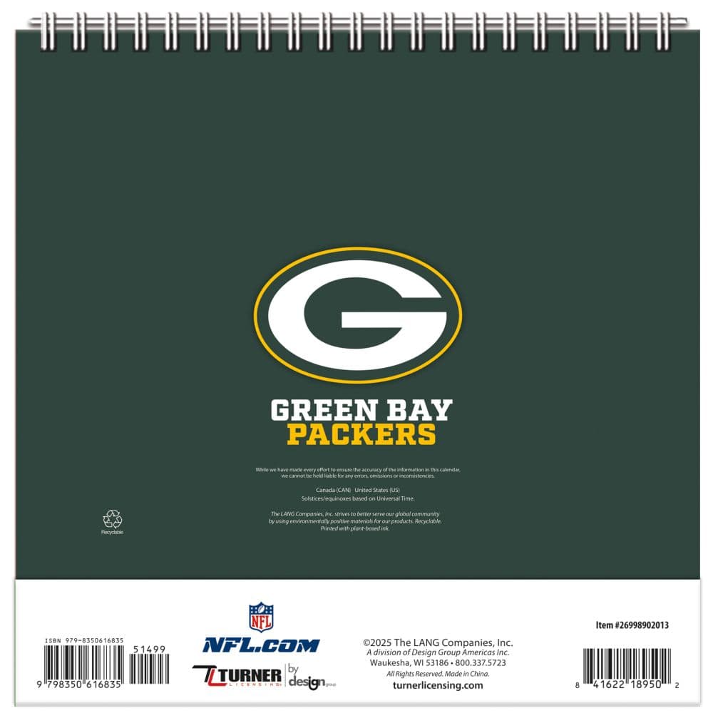 NFL Green Bay Packers 2026 Easel Desk Calendar Second  Alternate image