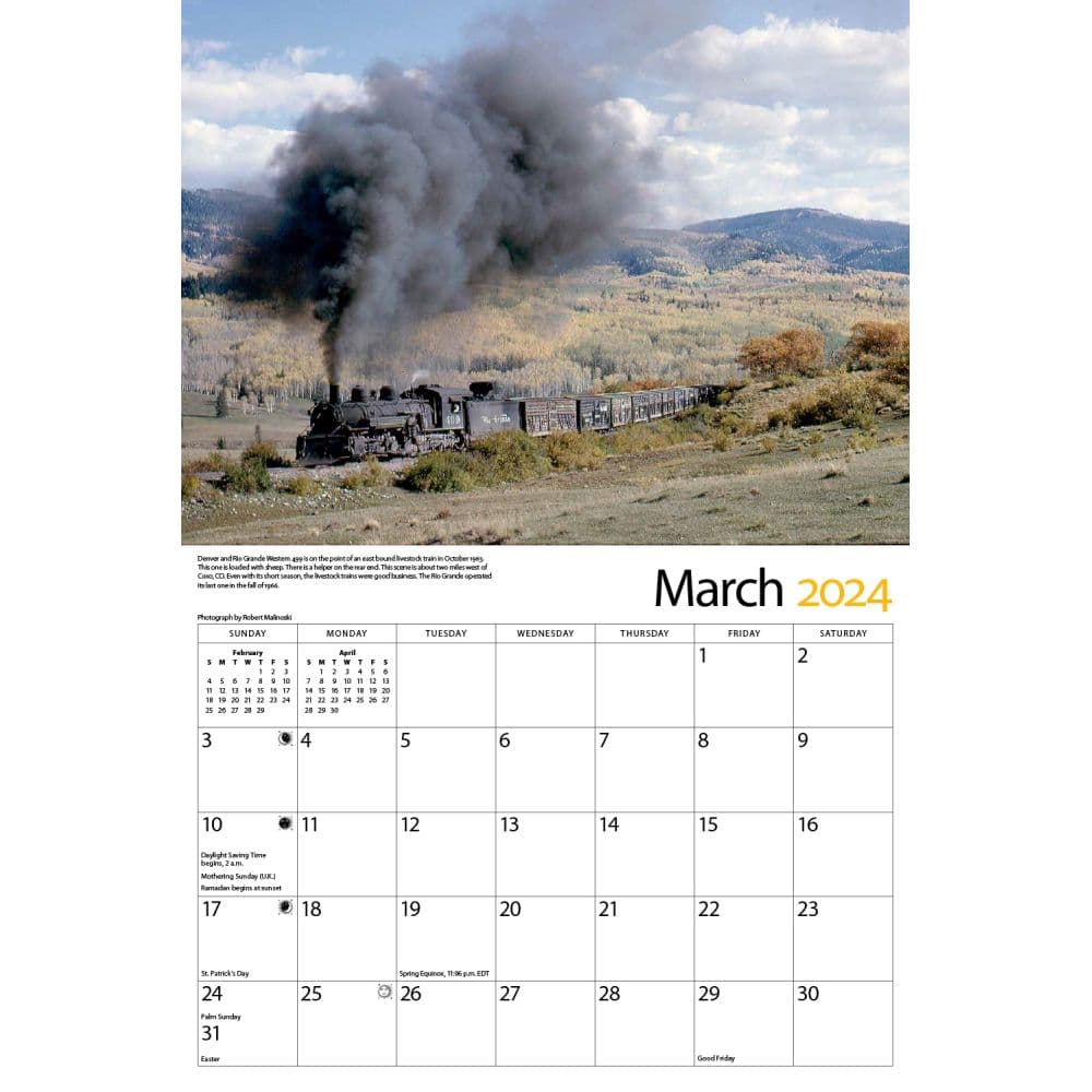 Trains Colorado Narrow Gauge 2024 Wall Calendar Alternate Image 2
