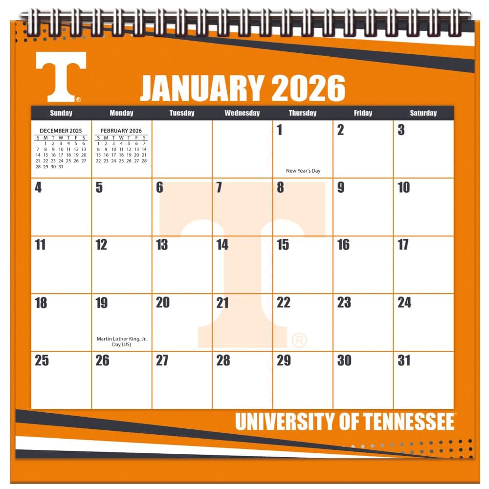 Tennessee Volunteers 2026 Easel Desk Calendar Main Product Image