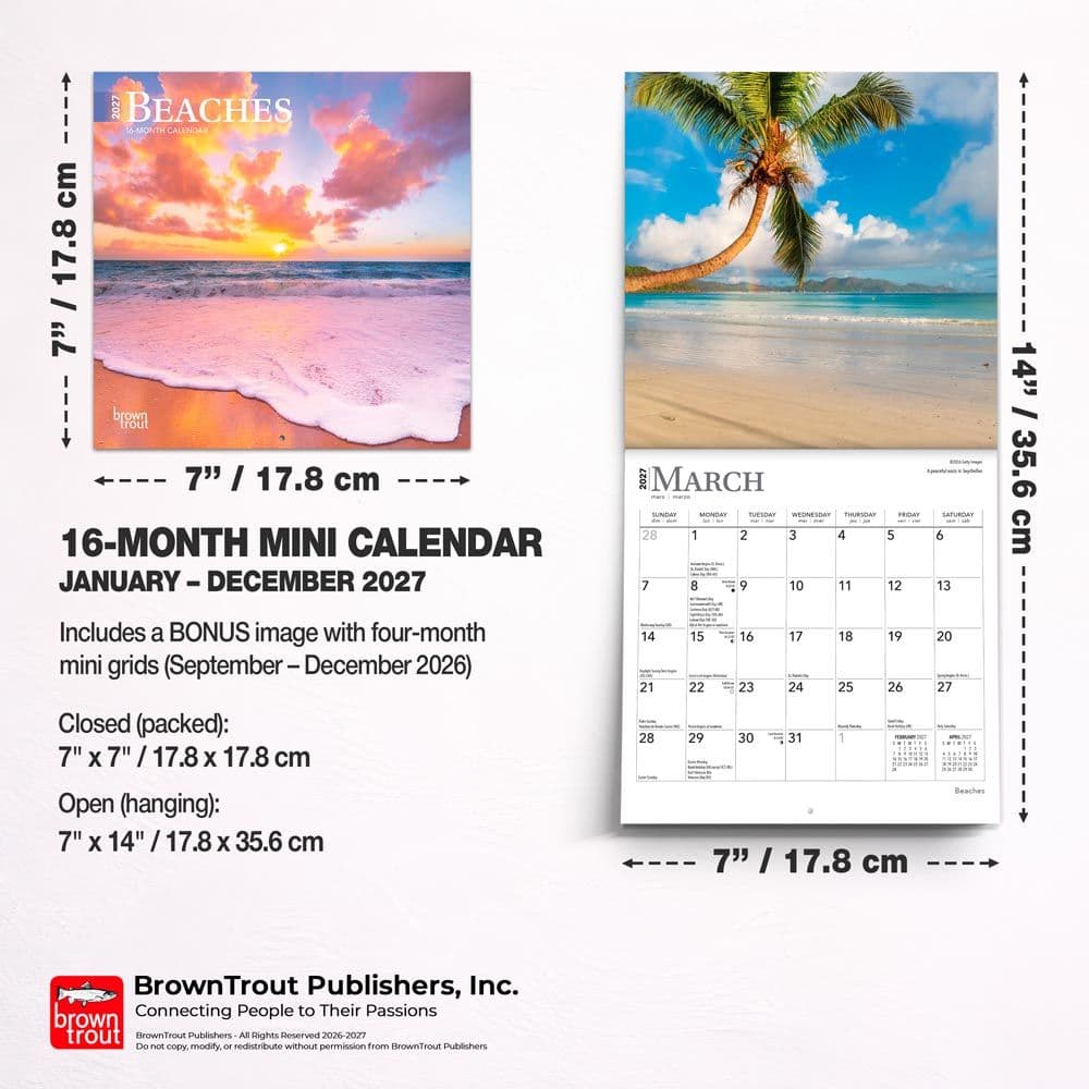 Beaches 2027 Mini Wall Calendar Sixth Alternate Image