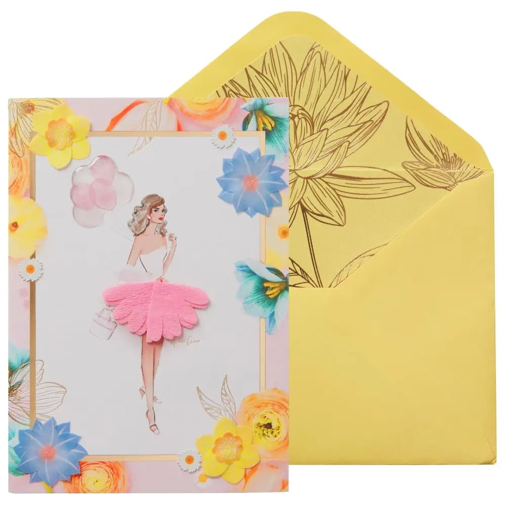 image Balloon Girl Birthday Card