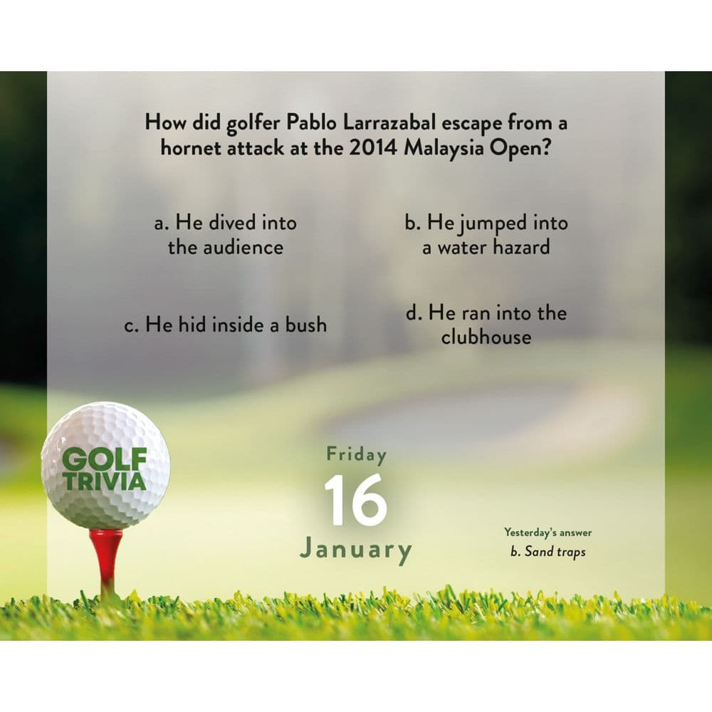 Golf Trivia 2026 Desk Calendar Second Alternate Image