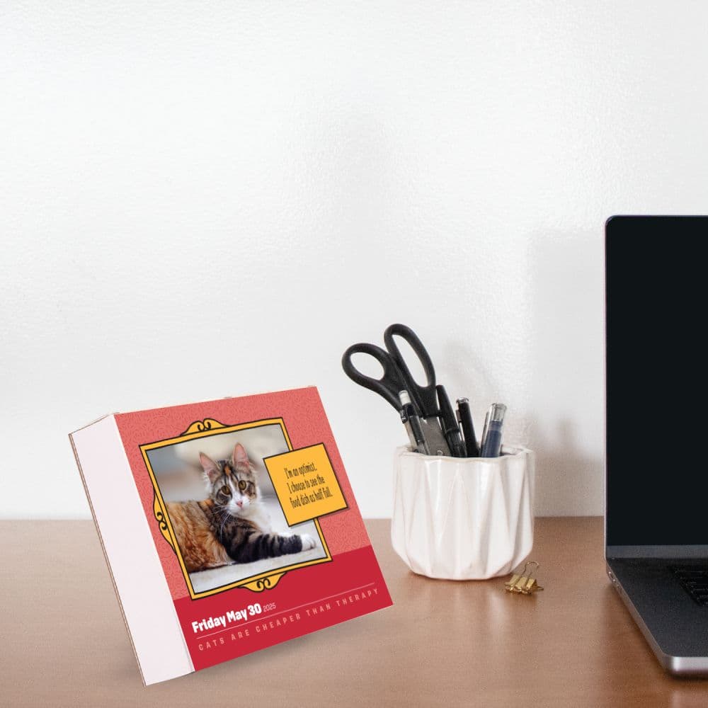 Cats Are Cheaper Than Therapy 2025 Desk Calendar Fourth Alternate Image width=&quot;1000&quot; height=&quot;1000&quot;