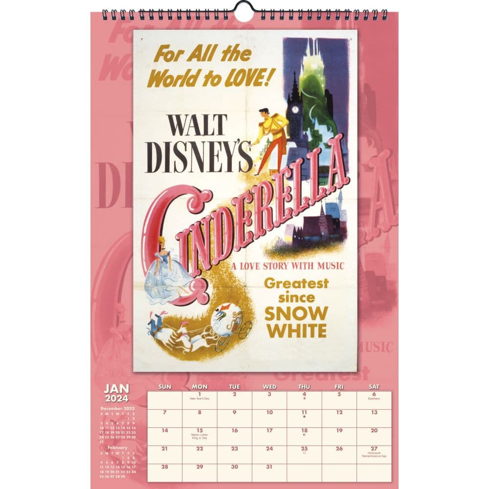 Disney Classic Poster 2024 Wall Calendar Alternate Image 3