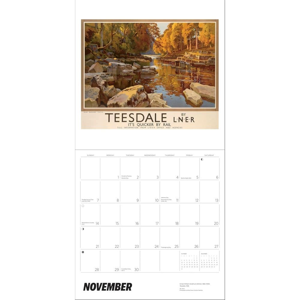England by Rail Vintage Travel Posters 2027 Wall Calendar Fifth Alternate Image
