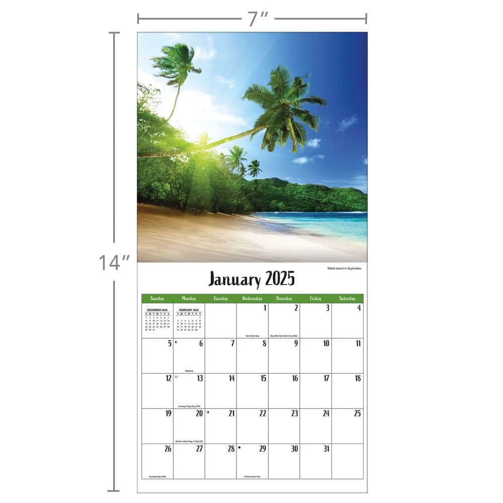 Beaches Photo 2025 Mini Wall Calendar Alt6