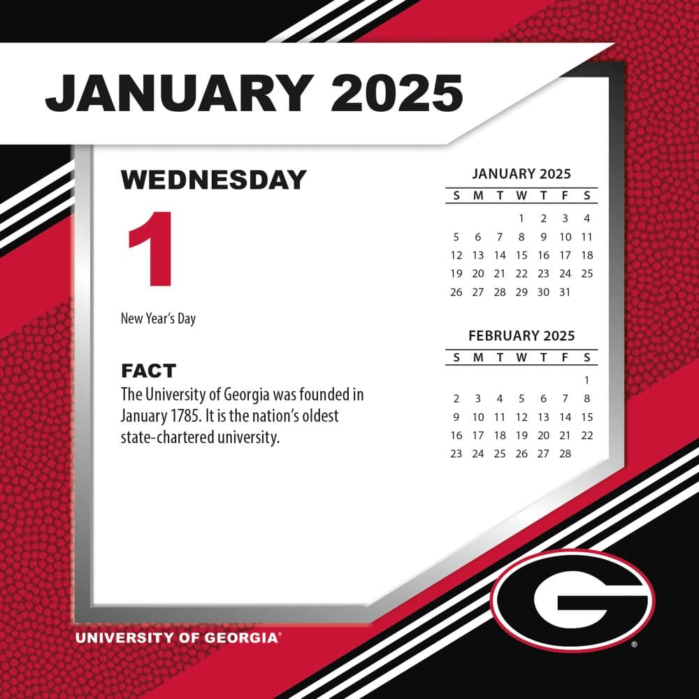 COL Georgia Bulldogs 2025 Desk Calendar First Alternate Image