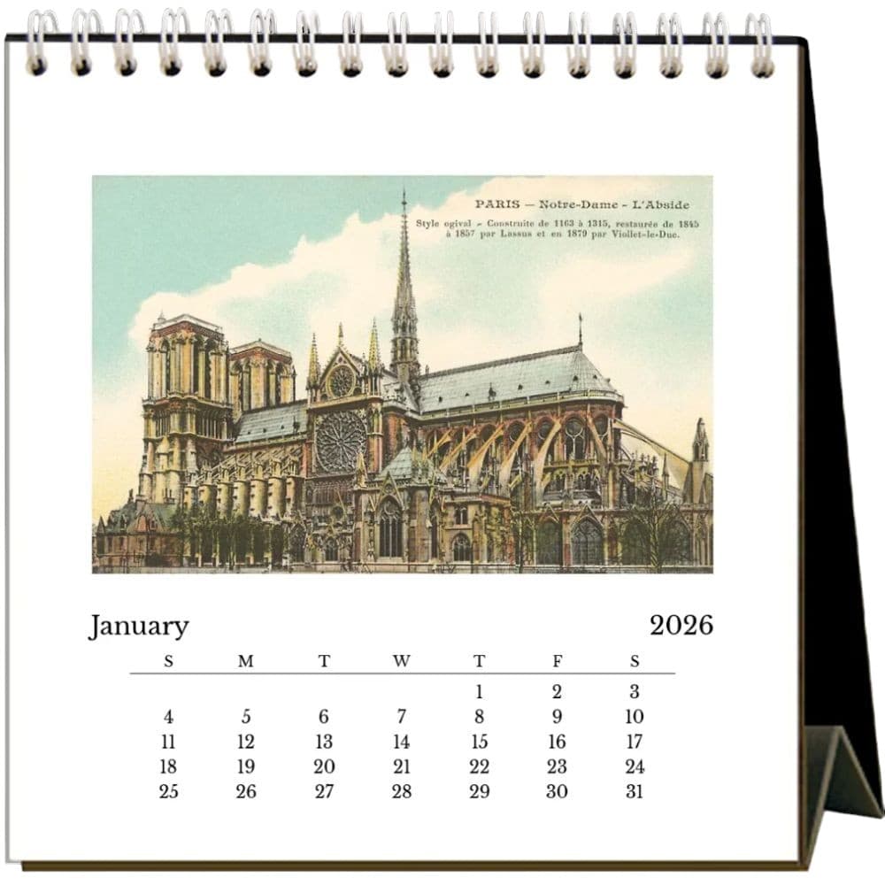 Paris Nostalgic 2026 Easel Desk Calendar Second Alternate image