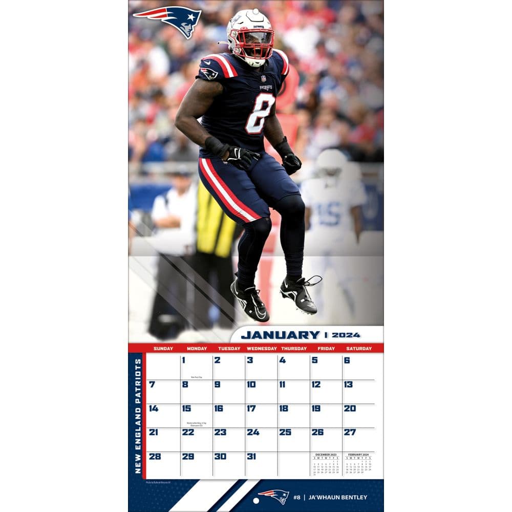NFL New England Patriots 2024 Wall Calendar Second Alternate Image width=&quot;1000&quot; height=&quot;1000&quot;