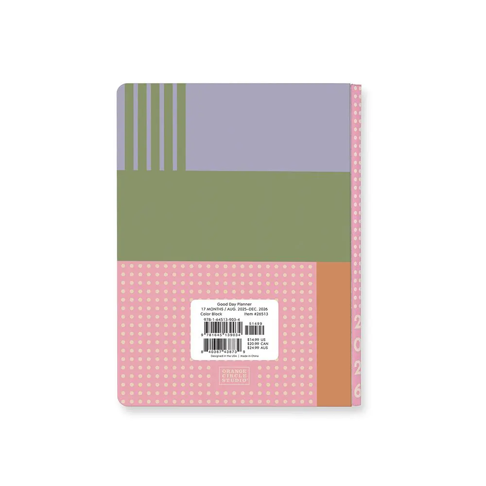 Color Block Good Day Monthly 2026 Planner