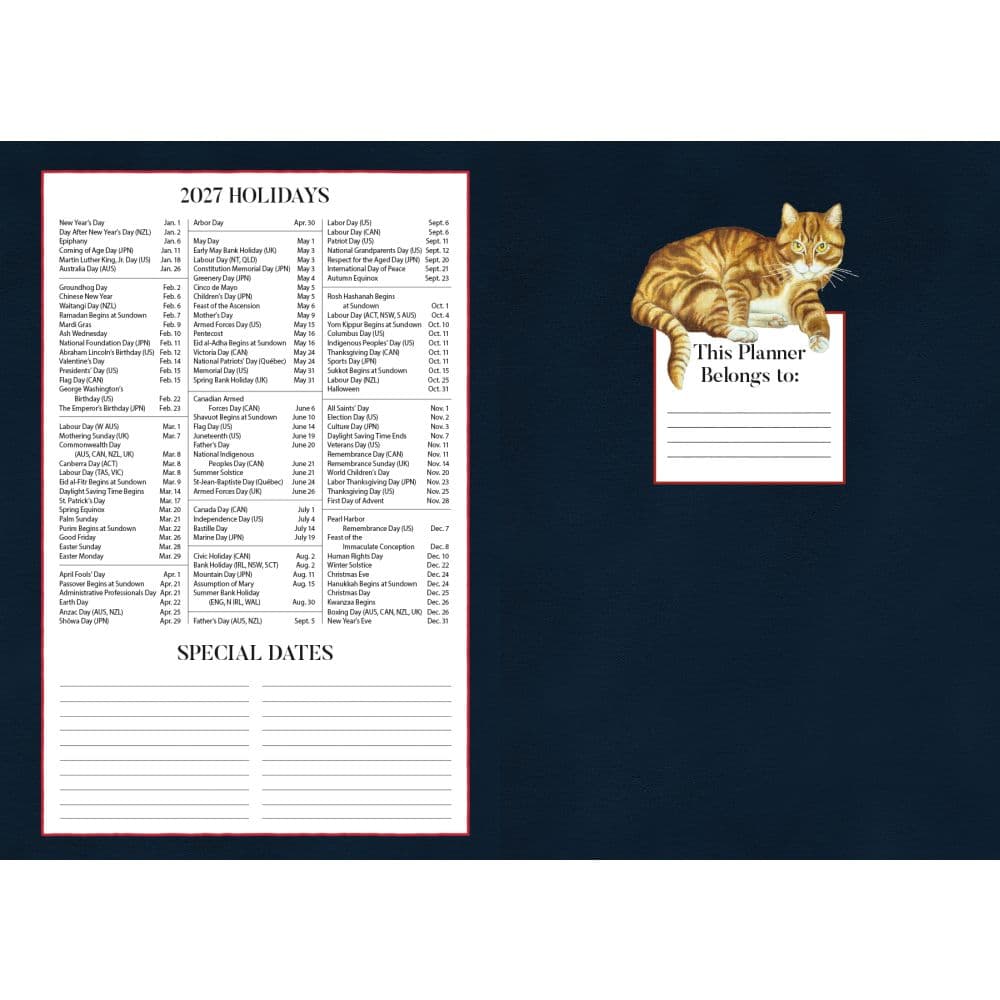 American Cat 2027 Monthly Pocket Planner by Lowell Herrero First Alternate Image