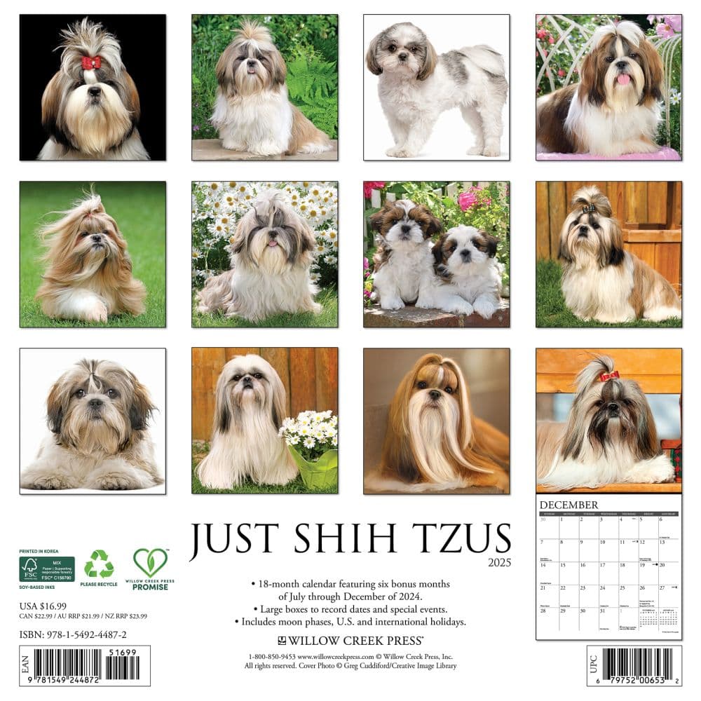 Just Shih Tzus 2025 Wall Calendar First Alternate Image width=&quot;1000&quot; height=&quot;1000&quot;