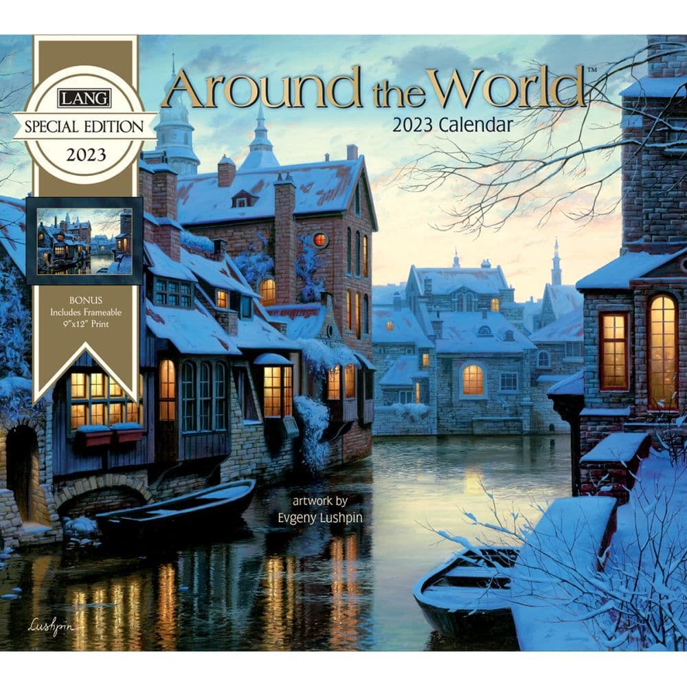 70％以上節約 LANG ラング 2023 Calendar 壁掛けカレンダー2023年 AROUND THE WORLD Evgeny Lushpin カントリー 風景 インテ インテリア 