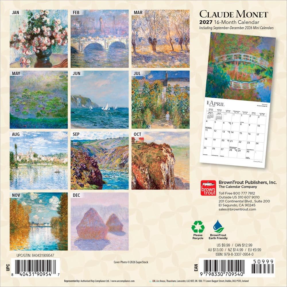 Monet 2027 Mini Wall Calendar First Alternate Image