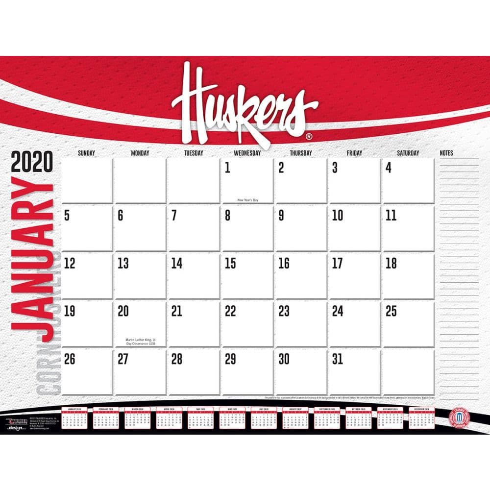 Nebraska Cornhuskers Desk Pad Calendars com