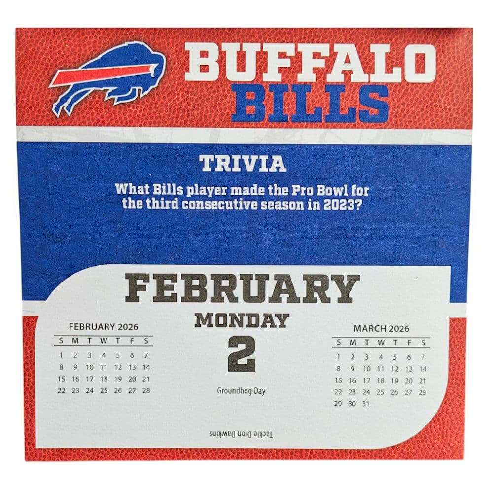 NFL Buffalo Bills 2026 Desk Calendar Third Alternate Image