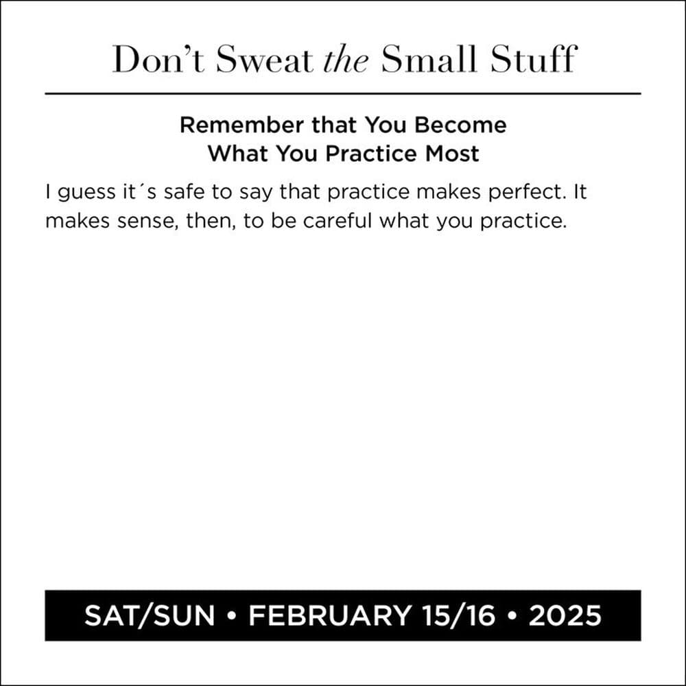 Dont Sweat the Small Stuff 2025 Desk Calendar First Alternate Image width=&quot;1000&quot; height=&quot;1000&quot;