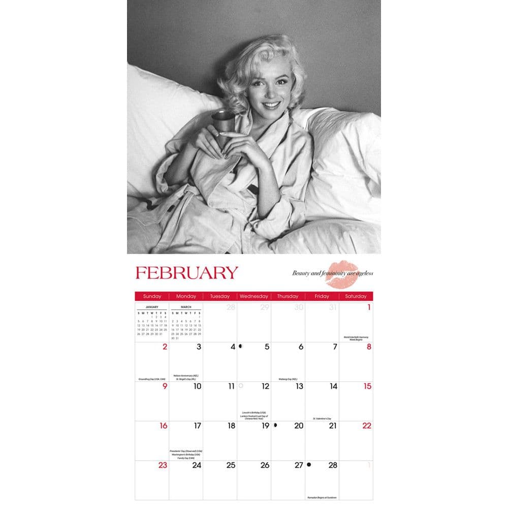 Marilyn Monroe Black and White 2025 Wall Calendar Second Alternate Image width=&quot;1000&quot; height=&quot;1000&quot;