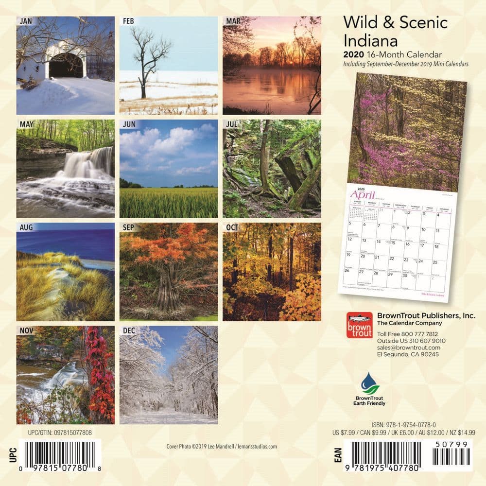 Indiana Mini Wall Calendar - Calendars.com