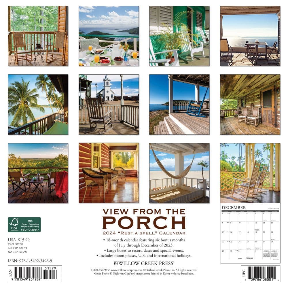 View From the Porch 2025 Wall Calendar