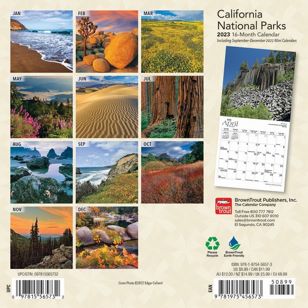 California National Parks 2023 Mini Wall Calendar - Calendars.com