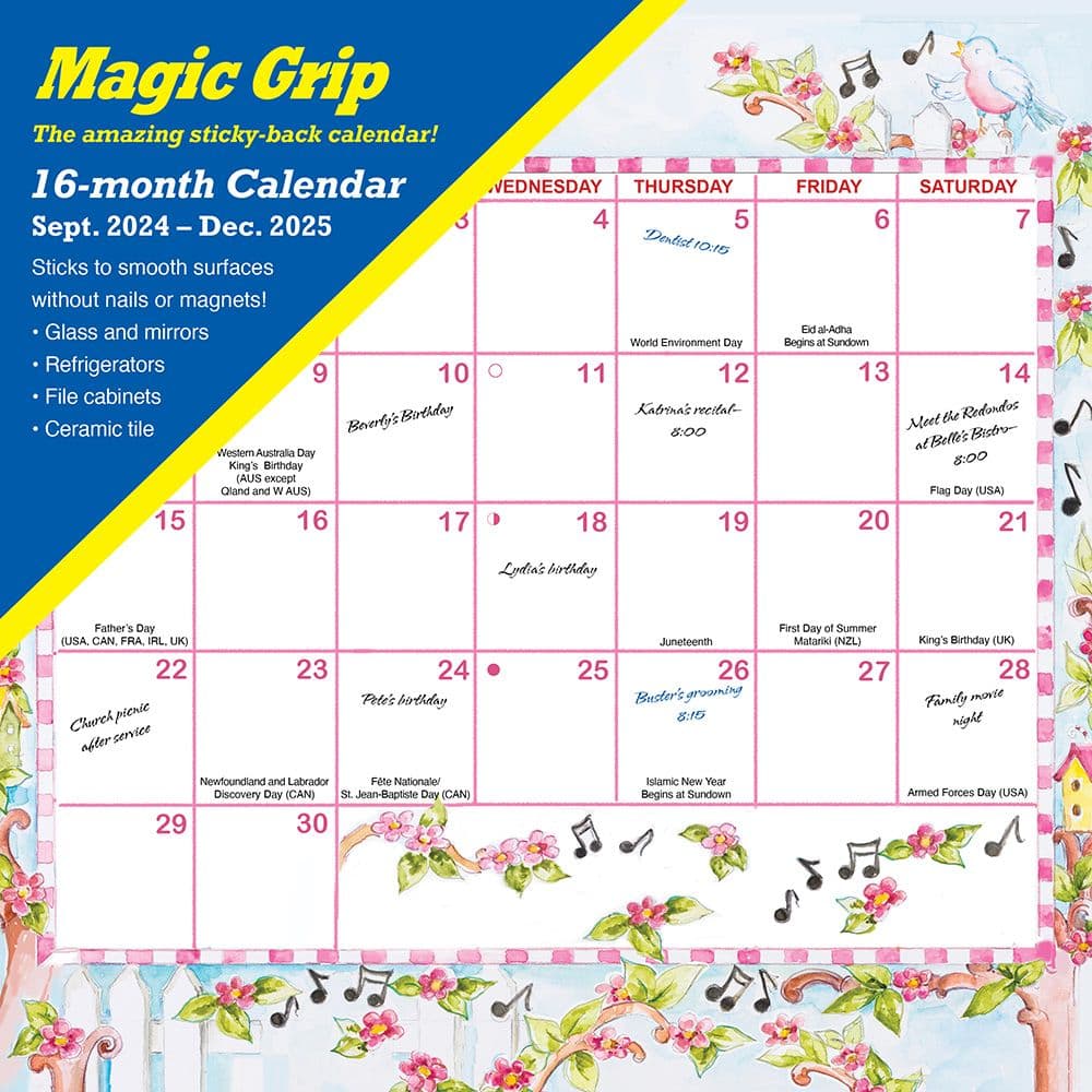 Joyful Seasons Magic Grip 2025 Wall Calendar Main Image