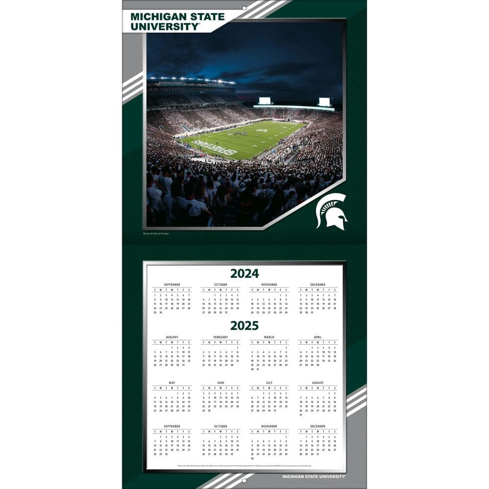 Michigan State Spartans 2025 Wall Calendar