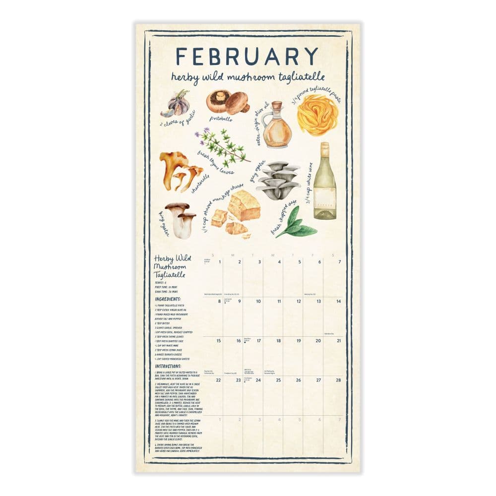 Farmers Market Illustrated Recipes 2026 Wall Calendar Third Alternate Image