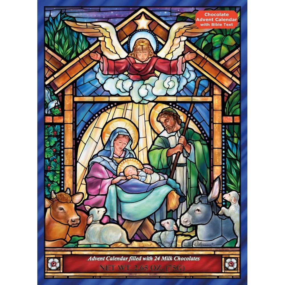 Stained Glass Nativity Chocolate Advent Calendar Main Image