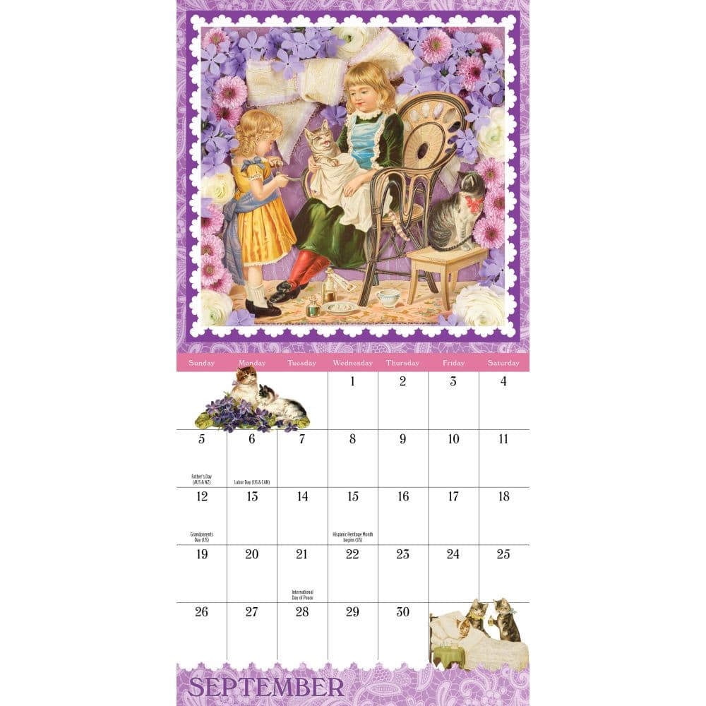 Cynthia Harts Victoriana Cats 2027 Mini Wall Calendar Fourth Alternate Image