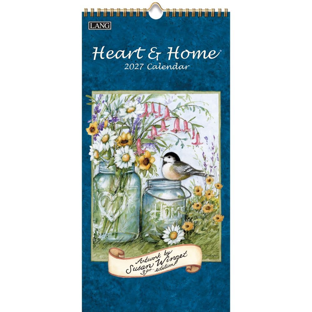 Heart and Home 2027 Vertical Wall Calendar by Susan Winget