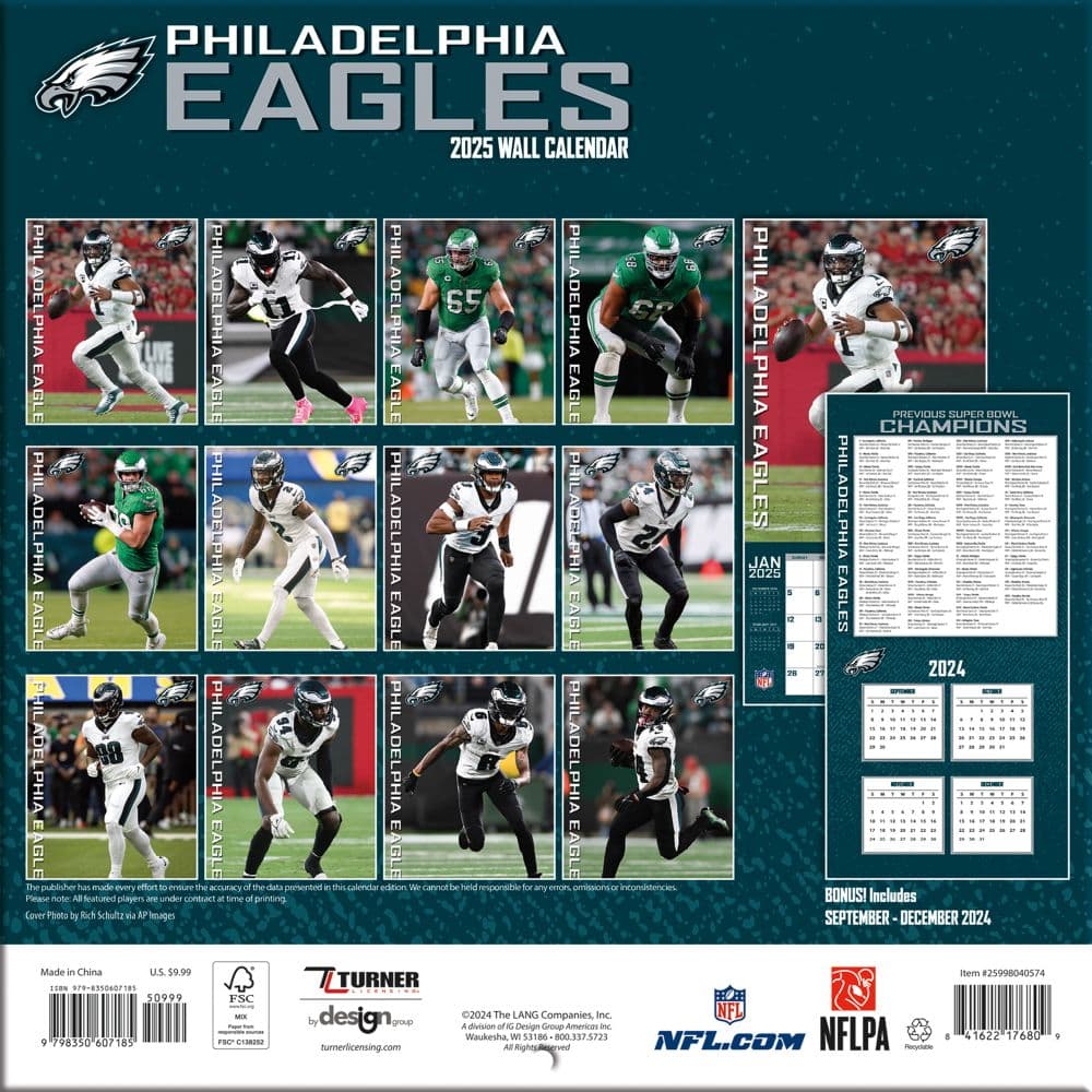 NFL Philadelphia Eagles 2025 Mini Wall Calendar Sixth Alternate Image