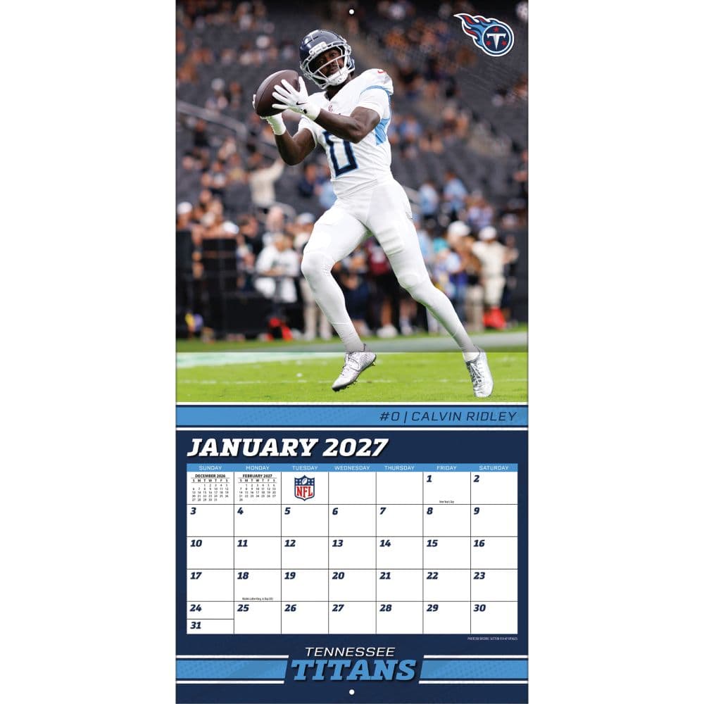 NFL Tennessee Titans 2027 Wall Calendar Third Alternate Image