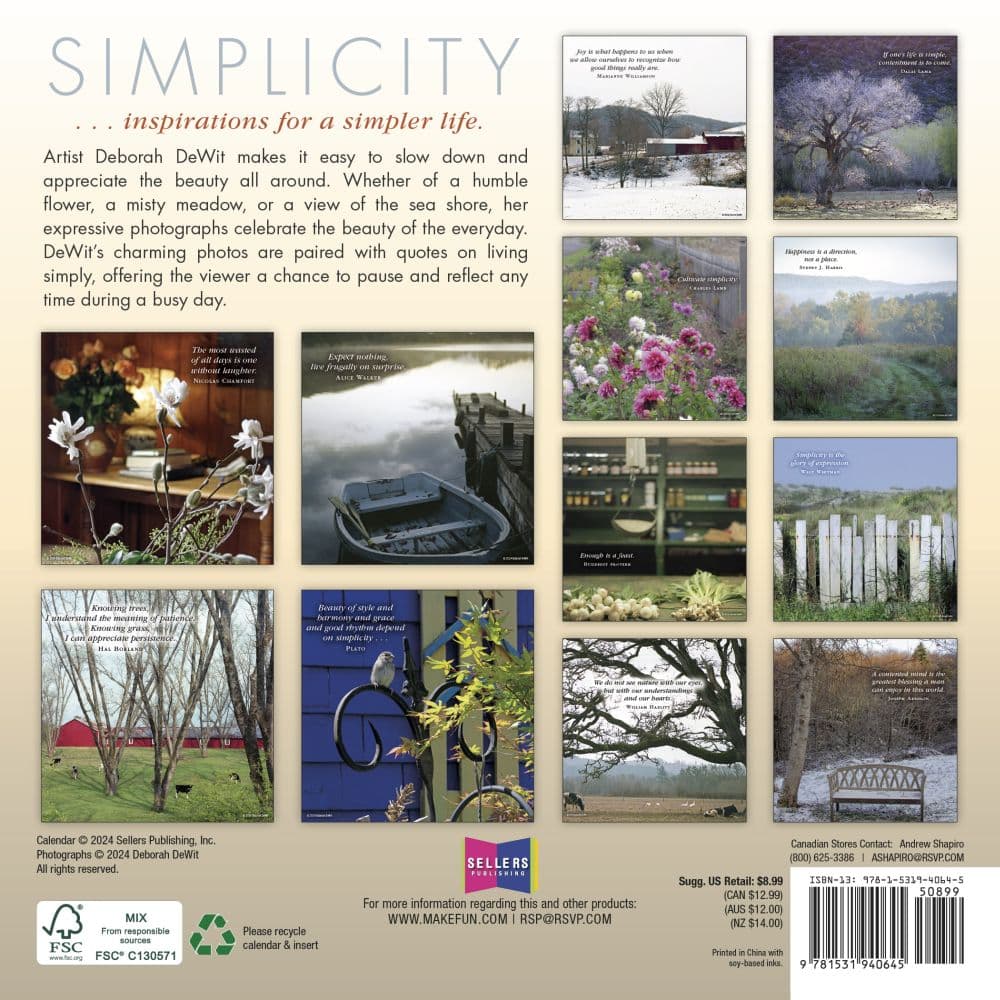 Simplicity 2025 Mini Wall Calendar by Deborah DeWit First Alternate Image width=&quot;1000&quot; height=&quot;1000&quot;