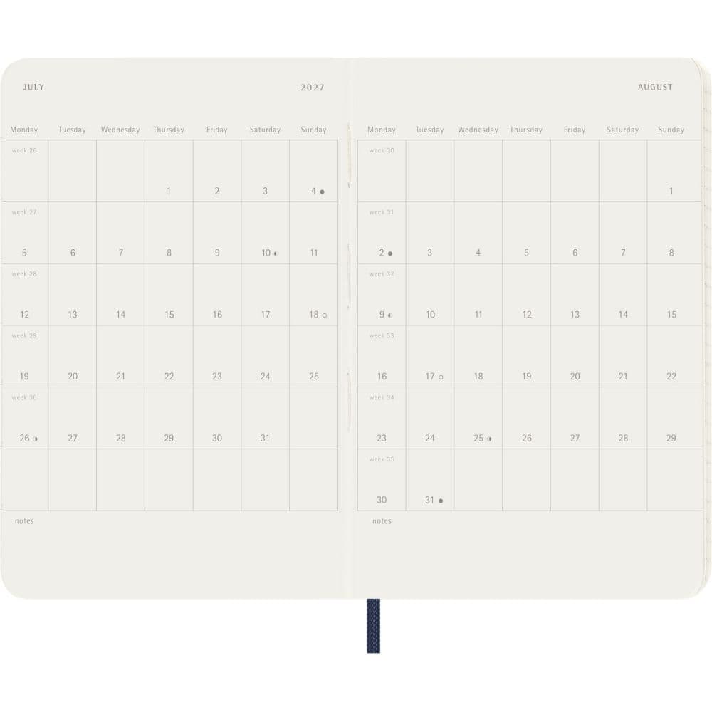Moleskine Sapphire Blue Pocket Soft Cover 2027 Weekly Planner Fifth Alternate Image