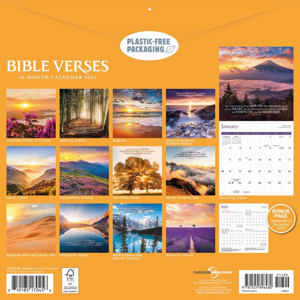 Bible Verses 2026 Wall Calendar First Alternate Image
