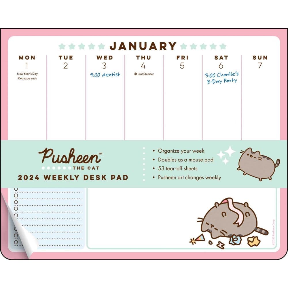 Pusheen 2024 Weekly Desk Pad