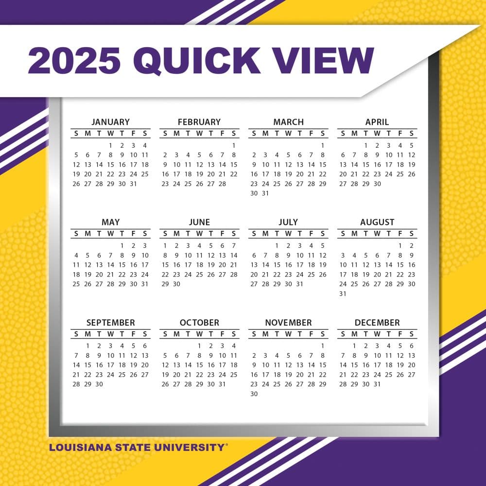 COL LSU Tigers 2025 Desk Calendar Third Alternate Image