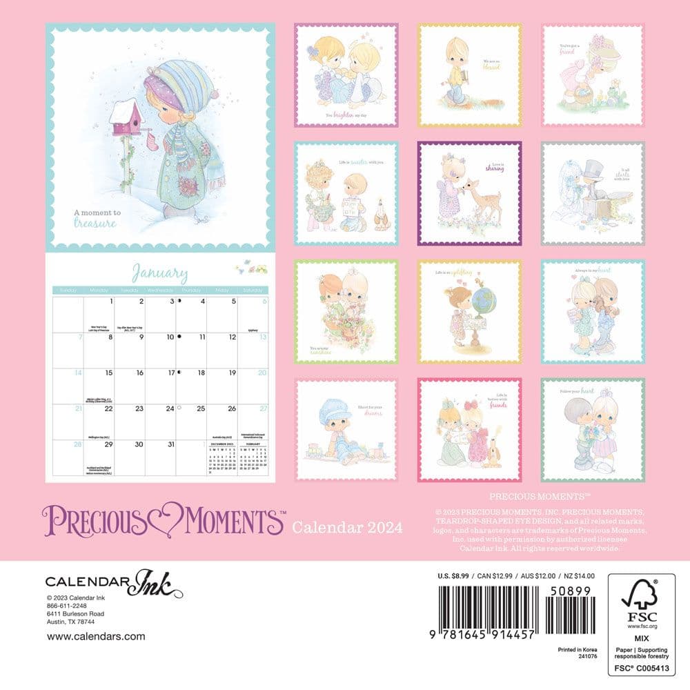 Precious Moments 2024 Mini Wall Calendar