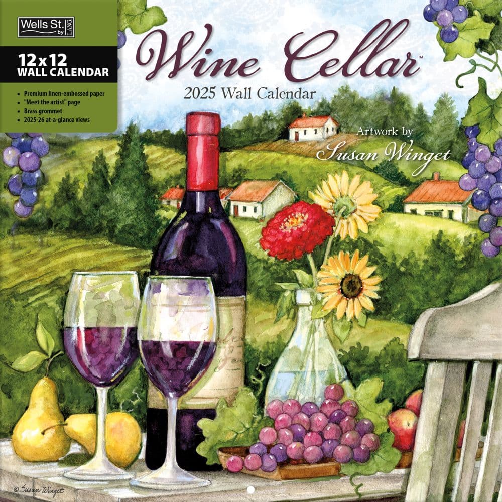 Wine Cellar by Susan Winget 2025 Wall Calendar