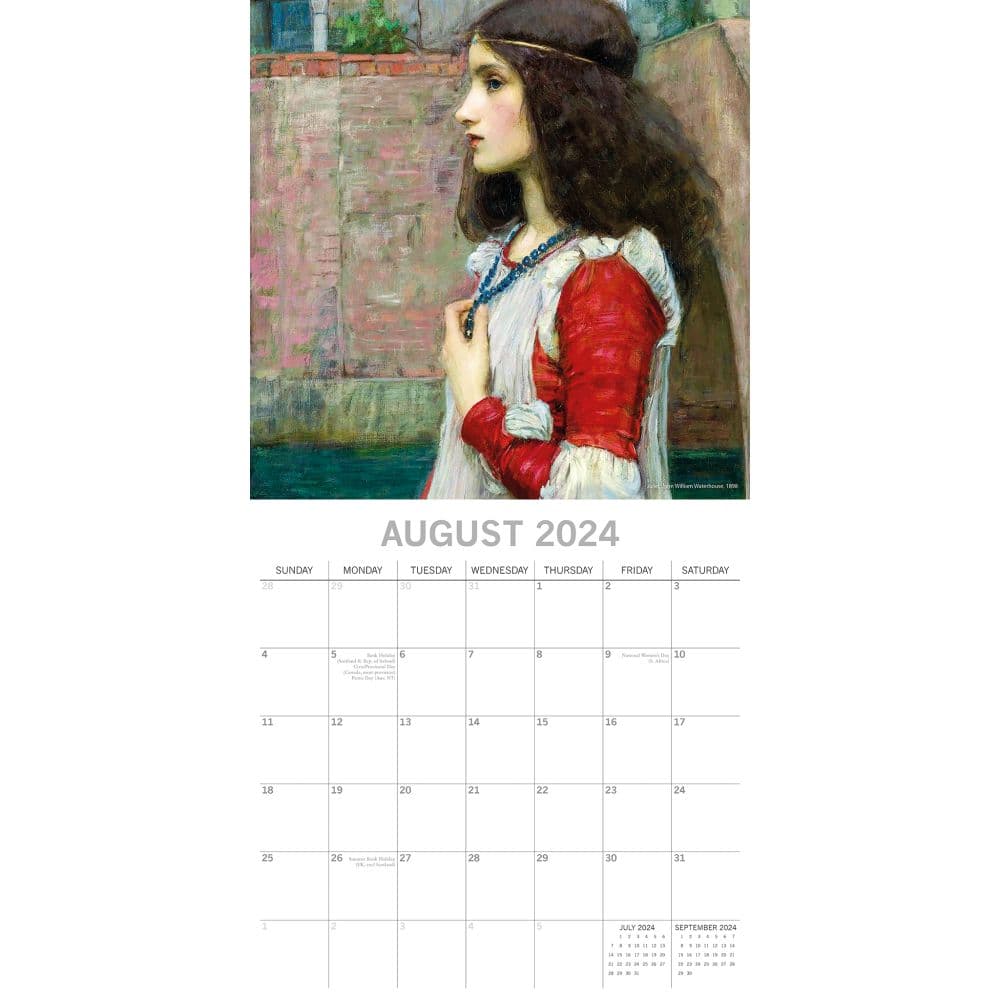 Pre-Raphaelites 2024 Wall Calendar August