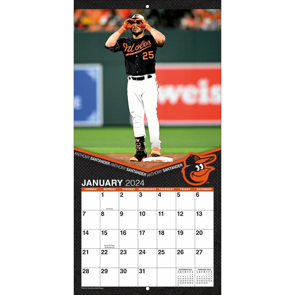 Baltimore Orioles 2025 Wall Calendar