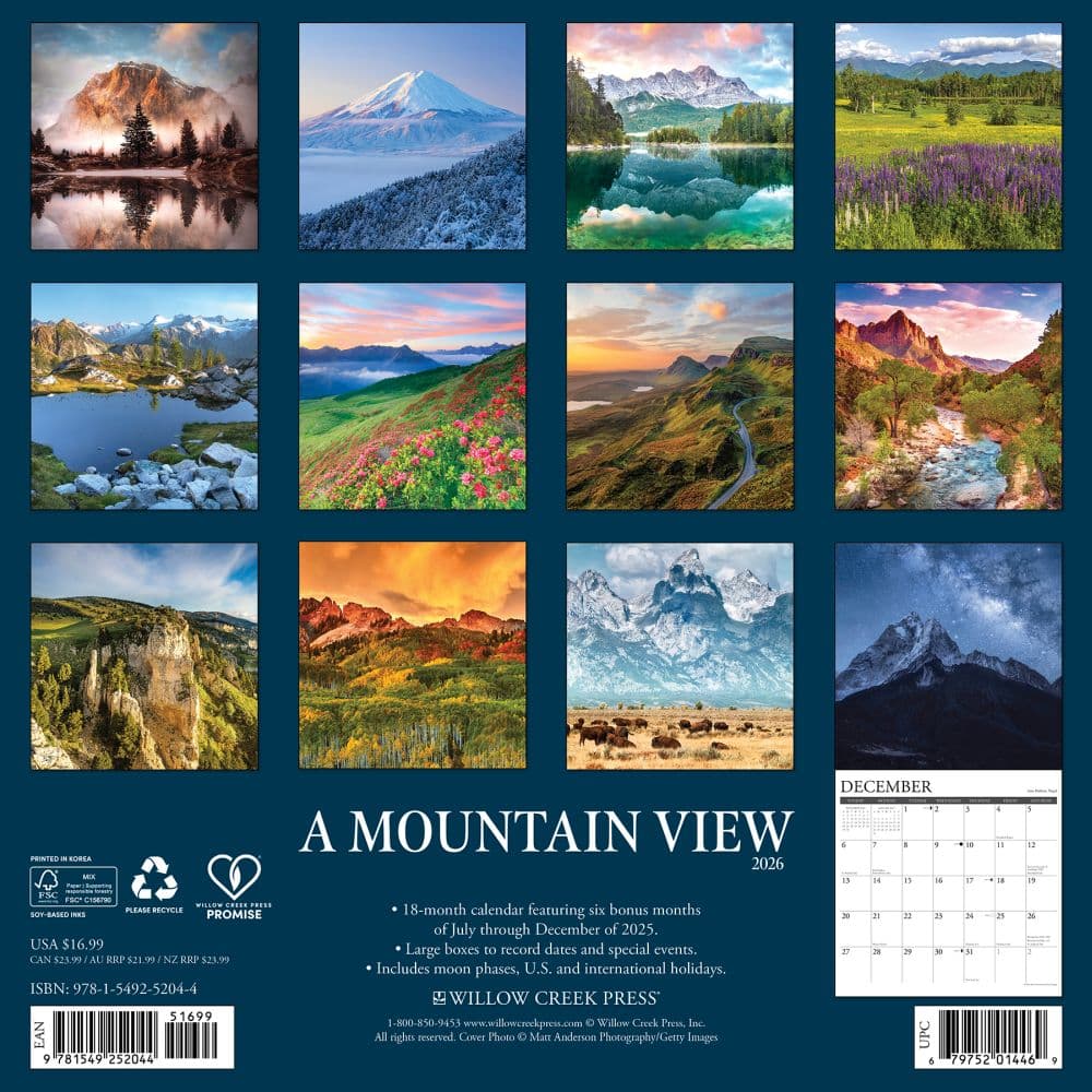 Mountain View 2026 Wall Calendar First Alternate Image