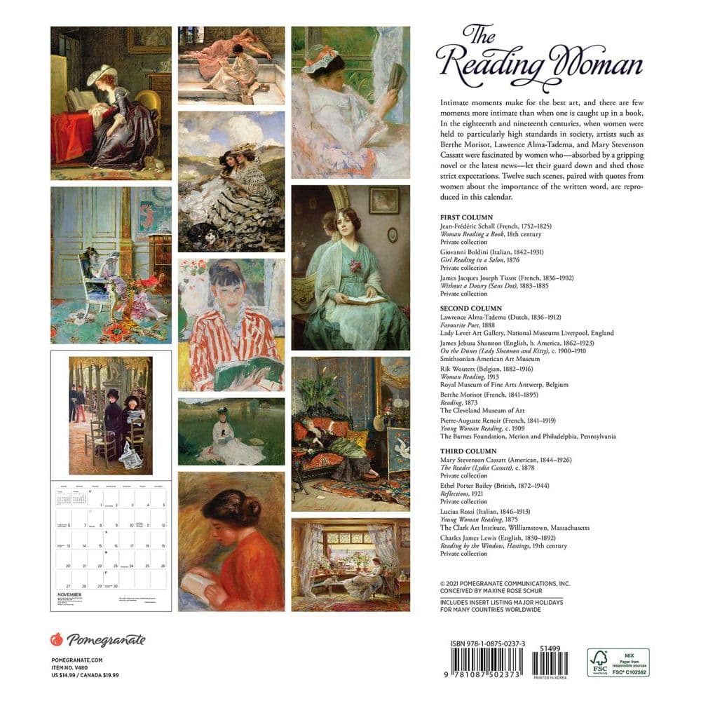 Reading Woman 2022 Wall Calendar - Calendars.com