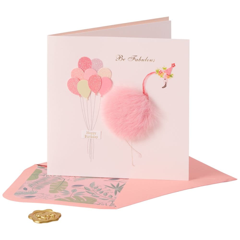 Birthday Fuzzy Flamingo Card 7th Product Detail  Image width="1000" height="1000"