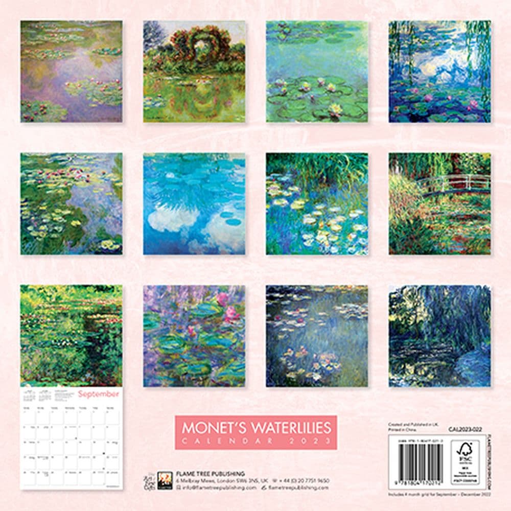 Monet Water Lilies 2023 Wall Calendar - Calendars.com
