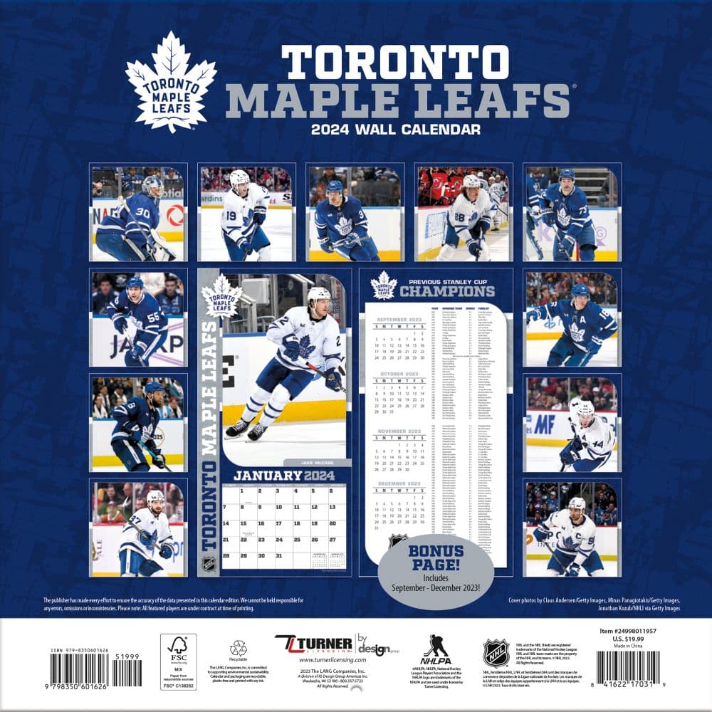 Toronto Maple Leafs 2024 Mini Wall Calendar - Calendars.com
