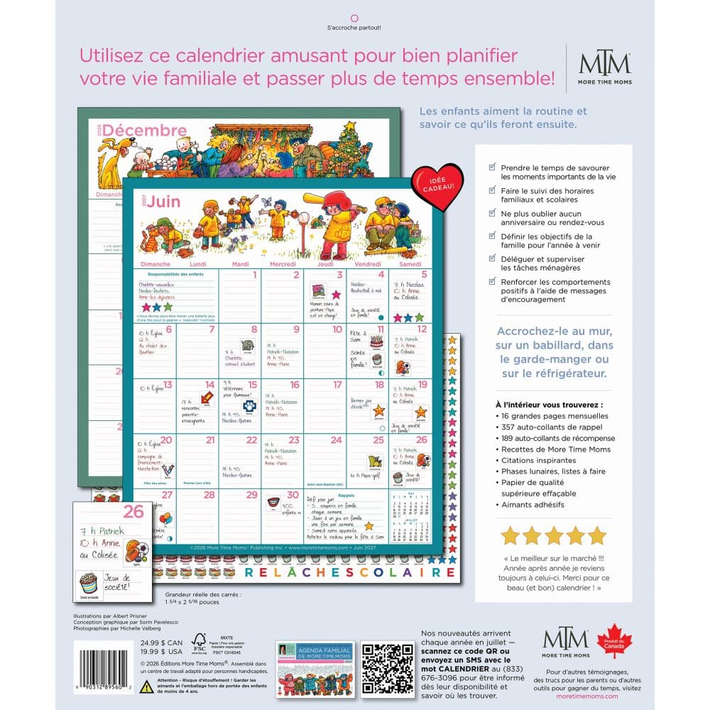 More Time Moms Memo Frigo French 2027 Magnetic Wall Calendar First Alternate Image